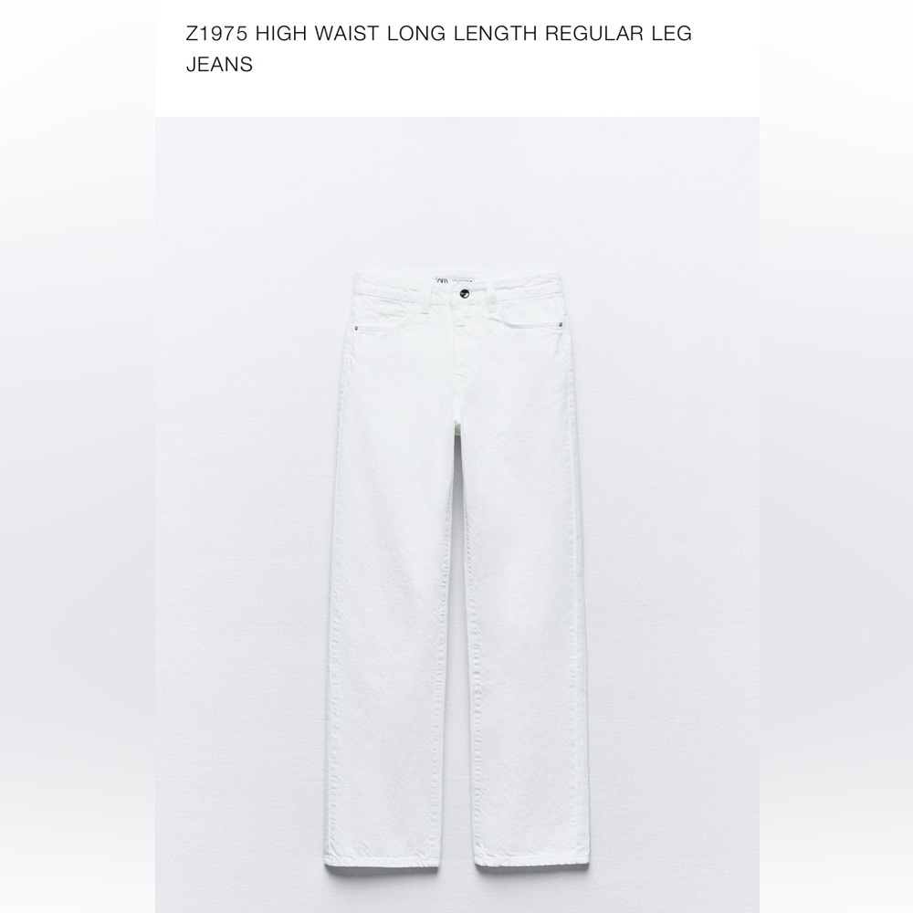 Zara Stright Leg White Jeans
